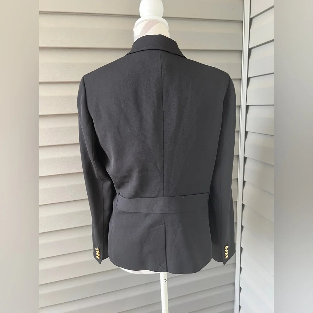 VTG- RALPH LAUREN Black 100% Wool Gold Button Crest Crown Patch Blazer Sz 12P - Picture 5 of 15